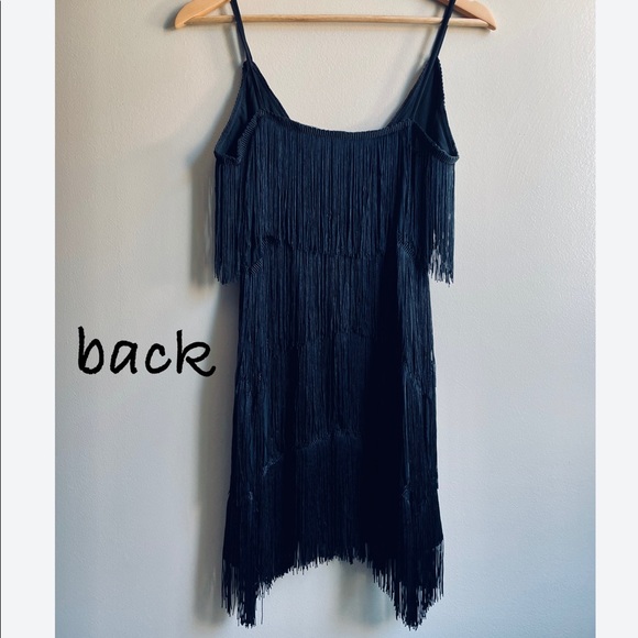 NWT SMLXL black tassel fringe deep V gatsby salsa various sizes price is final - Picture 7 of 16